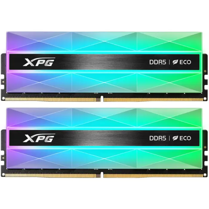 ADATA DDR5 - 32GB - 6400 - CL - 32 (2x 16 GB) dual kit, memory (silver, AX5U6400C3216G-DCLANRSG, Lancer Neon RGB, INTEL XMP, AMD EXPO)