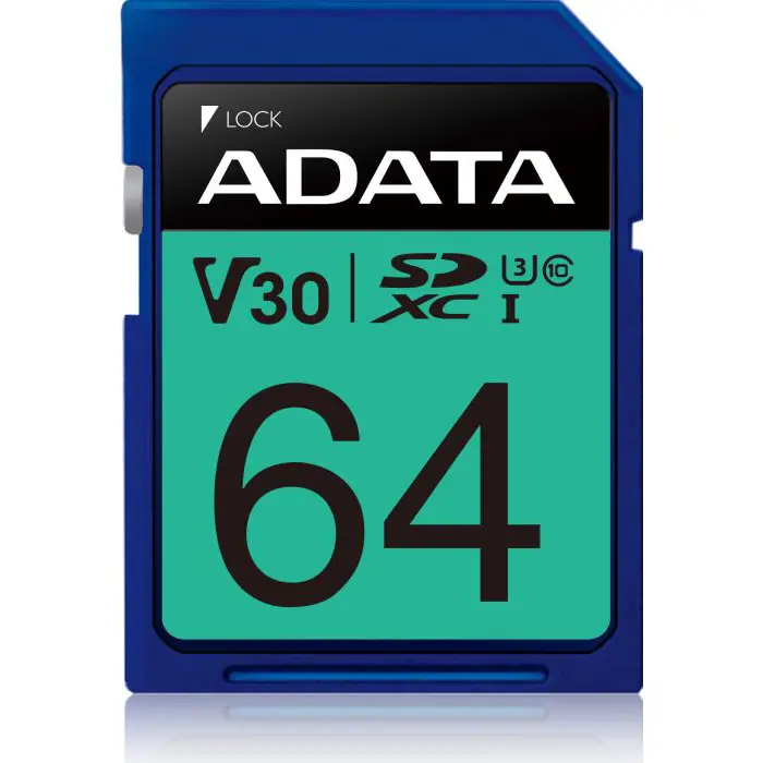 ADATA Premier Pro 64 GB SDXC, memory card (UHS-I (U3), Class 10, V30)