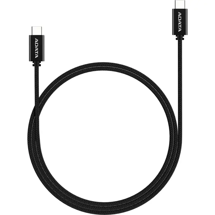 ADATA USB 2.0 cable, USB-C male > USB-C male (black, 2 meters, PD 3.0, QC 3.0, charging with up to 100 watts)