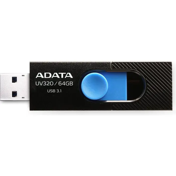 ADATA UV320 64GB, USB flash drive (black / blue, USB-A 3.2 (5 Gbit / s))