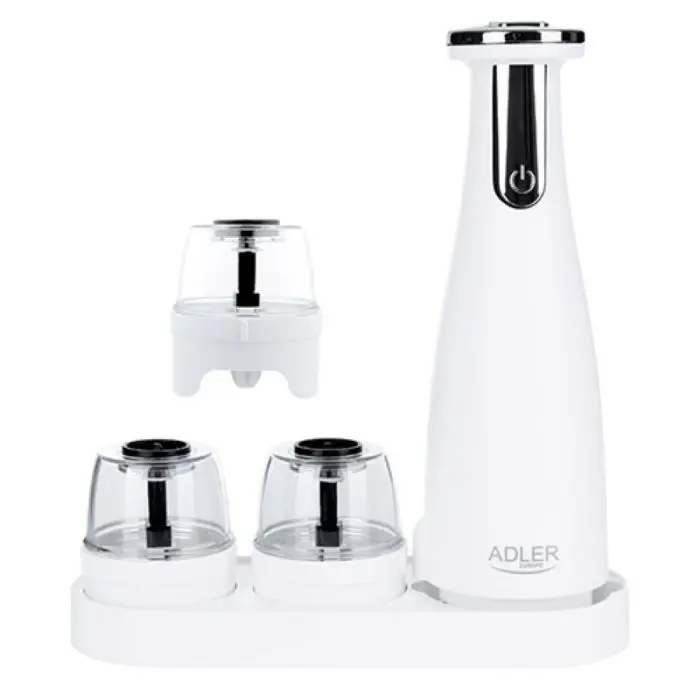 Adler AD4449W Electric salt and pepper mill - set of 3 grinders - USB white