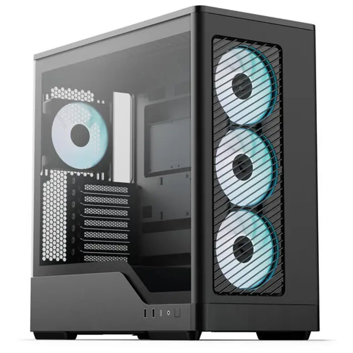Aerocool D520A, Midi-Tower, ATX, Tempered Glass, RGB - black-ACCM-DS05143.11