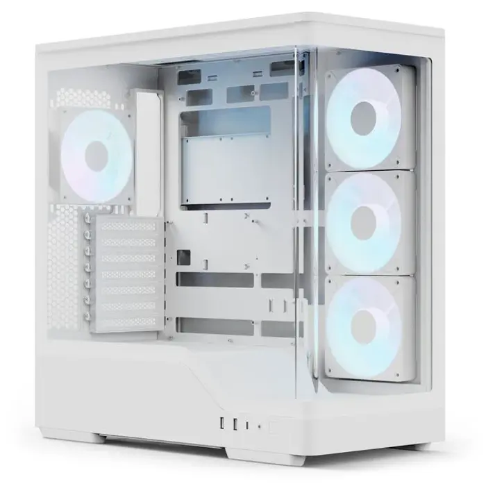 Aerocool P500A PC-Gehäuse, Midi-Tower, ATX, Tempered Glass, RGB - white-ACCM-PN08143.21