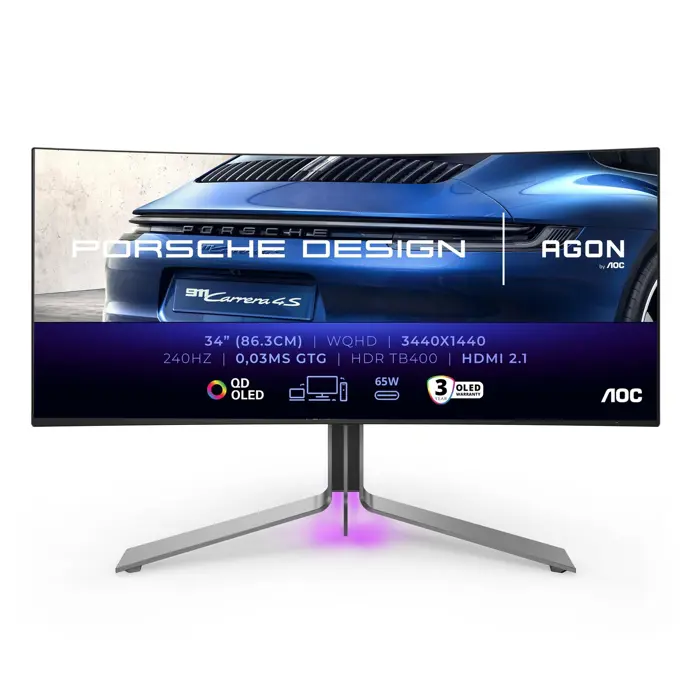 AGON PD34 34" QD-OLED, 2xHDMI, DP, 90W, 240Hz