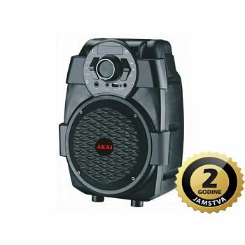 AKAI karaoke 10W, FM, BT, USB, baterija, crni ABTS-806