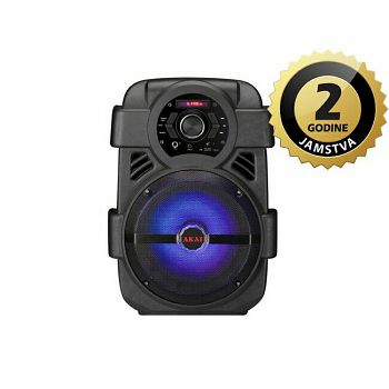 AKAI karaoke 10W, FM, BT, USB, LED svjeta, baterija, crni ABTS-808L