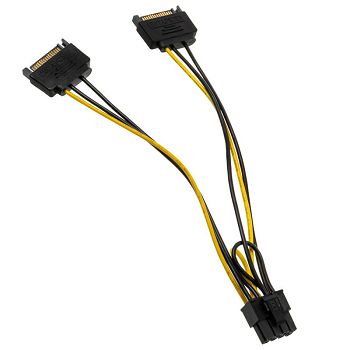 Akasa 2x15-Pin-SATA na 1x6+2-Pin-PCIe Adapter AK-CBPW19-15