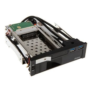 Akasa 5.25 inch drive frame for 1x 3.5 + 1x 2.5 inch, incl. 2x USB 3.0 AK-IEN-01