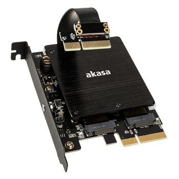 Akasa Dual M.2 PCI-E RGB LED Adapter Card AK-PCCM2P-04