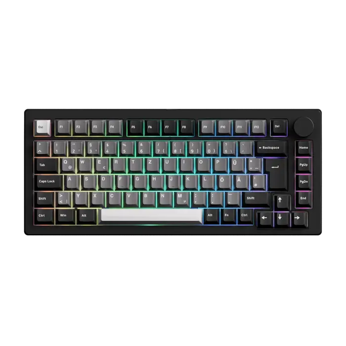 Akko MonsGeek M1 V5 VIA Black & Silver Keyboard ISO-DE/UK/Nordic layout V3 Piano Pro Switch-6975351385462