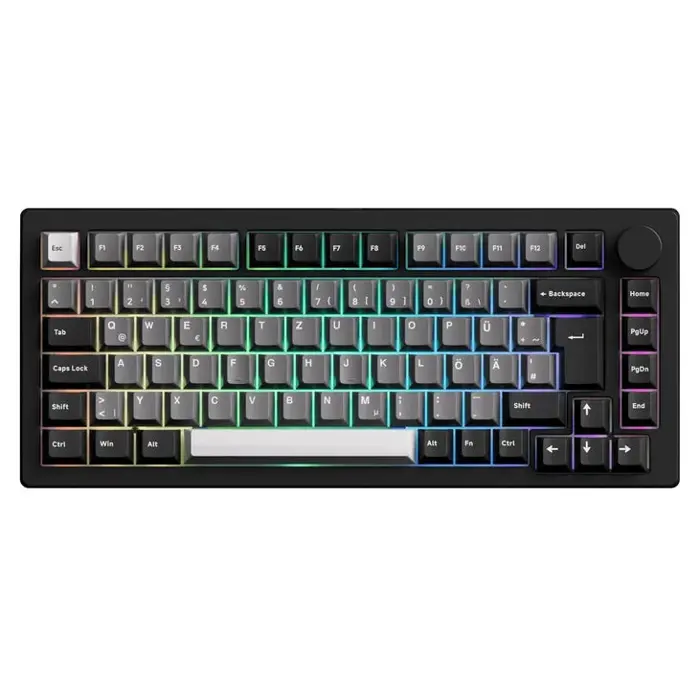 AKKO MonsGeek M1 V5 VIA Black & Silver Keyboard ISO-DE/UK/Nordic layout Creamy Cyan Switch-6975351385776