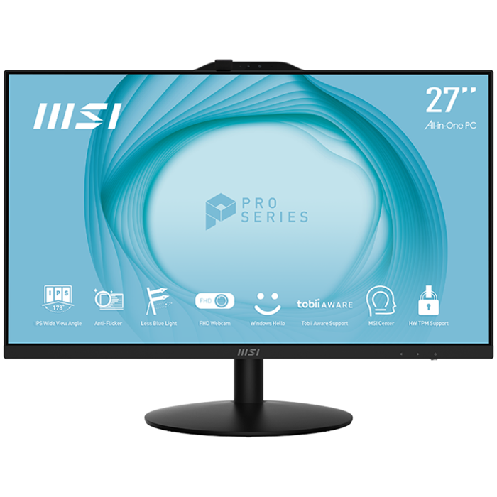All In One MSI PRO AP272 13M-236EU, 27" IPS LED FHD16:9 (1920x1080), Intel Core i3-13100, 8GB DDR4 SODIMM (1 slot free), 512GB SSD M.2, USB3.2, USB2.0, HDMI, DP, LAN, Intel WiFi/BT 6E, FHDCam, Black, 