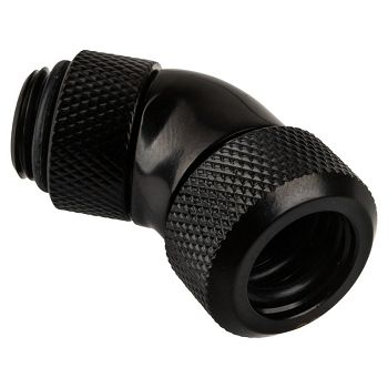 Alphacool icicle connection 45 degrees G1/4 inch AG to 13mm OD hard tube - black