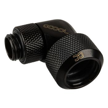 Alphacool icicle connection 90 degrees G1/4 inch AG to 16mm OD hard tube - black 