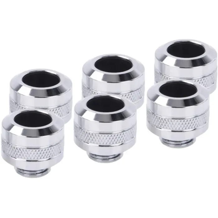 Alphacool Eiszapfen PRO 13mm HardTube Fitting G1 / 4 - Chrome Sixpack, connection