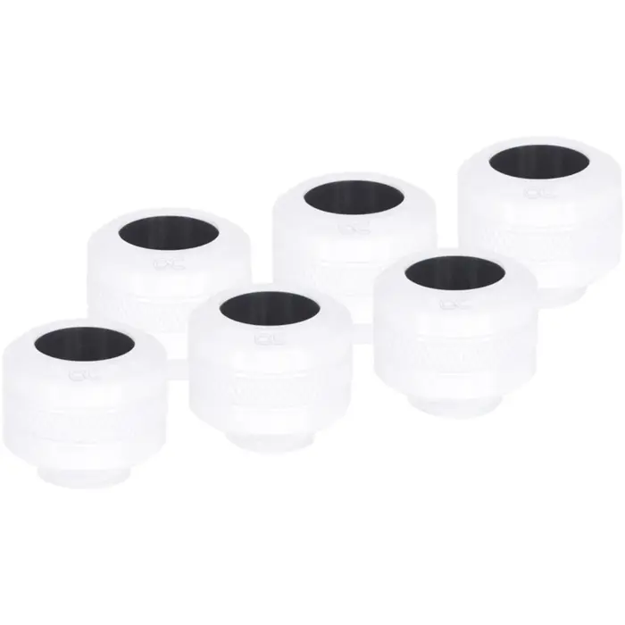 Alphacool Eiszapfen PRO 13mm HardTube screw-on nozzle G1/4 - White (white/black, set of 6)