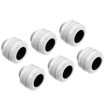 Alphacool Icicle PRO Connection 13mm Hardtube Fitting G1/4, 6-Pack - white 17483