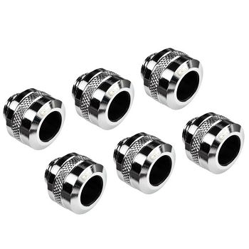 Alphacool Icicle Pro Connection 13mm Hardtube Fitting G1/4, 6-Pack - chrome 17474