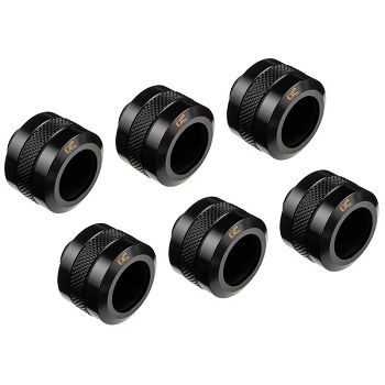Alphacool Icicle Pro Connection 16mm Hardtube Fitting G1/4, 6-Pack - black 17477