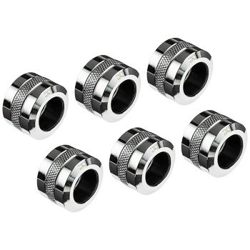 Alphacool Icicle Pro Connection 16mm Hardtube Fitting G1/4, 6-Pack - chrome 17476