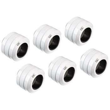 Alphacool Icicle Pro Connection 16mm Hardtube Fitting G1/4, 6-Pack - white 17484