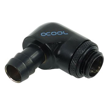 Alphacool HF connection straight G1/4 inch AG to 10mm ID, 90 degrees - black 