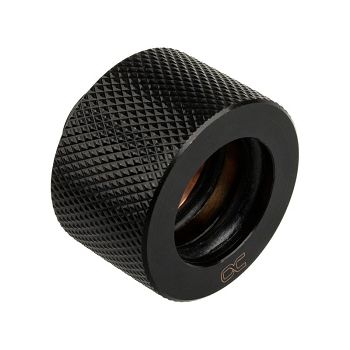 Alphacool HT connection straight G1/4 inch AG to 16mm OD hard tube - knurled, black