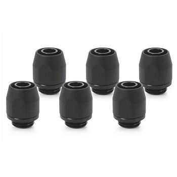 Alphacool TPV Metal 12.7/7.6mm screw-on nozzle G1/4, 6-pack - black 17454