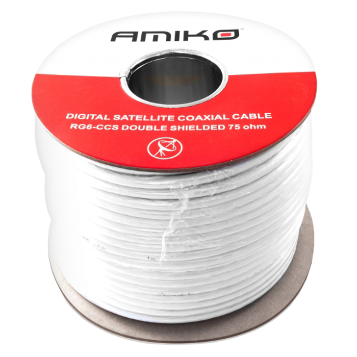 Amiko Koaksijalni kabel RG-6, CCS, 90dB, 100 met., motalica - RG6/90db - 100m REEL