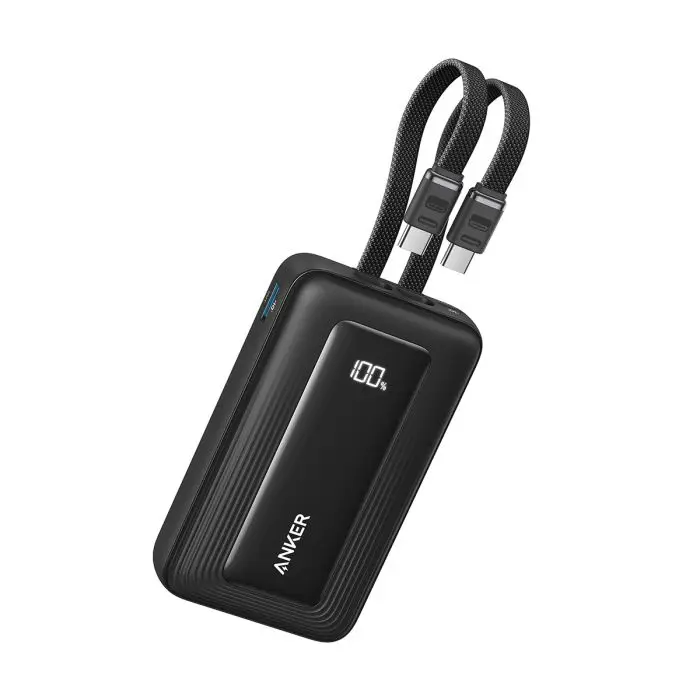 Anker Zolo Powerbank 20000 mAh, 45W with built-in USB-C cable, black