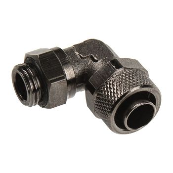 Connection 90 degrees G1/4 inch to 13/10mm - nickel black