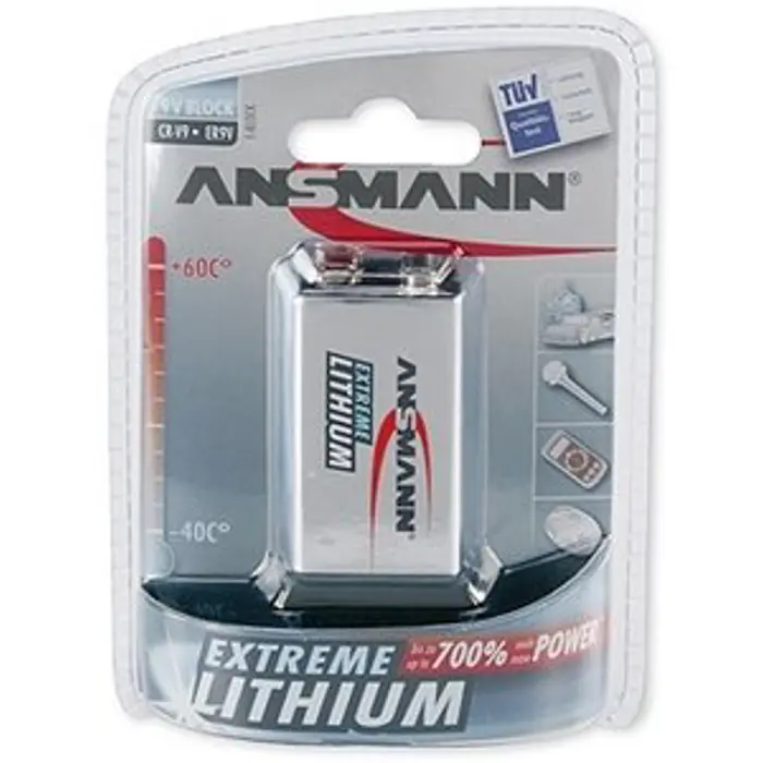 Ansmann 10-year battery smoke detector - 9V Lithium E-Block