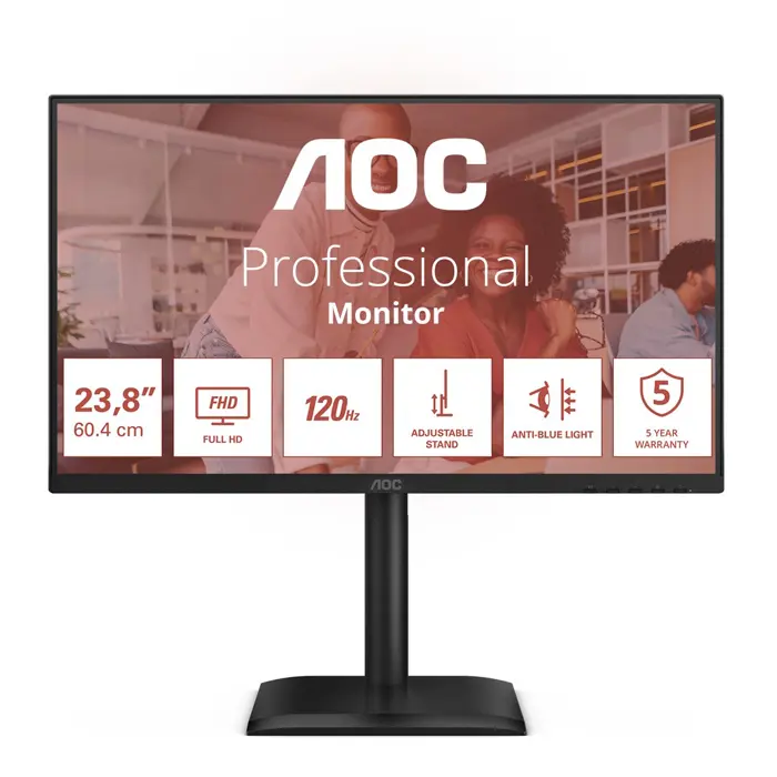 AOC E4 24E4CV computer monitor 60.5 cm (23.8") 1920 x 1080 pixels Full HD LED Black