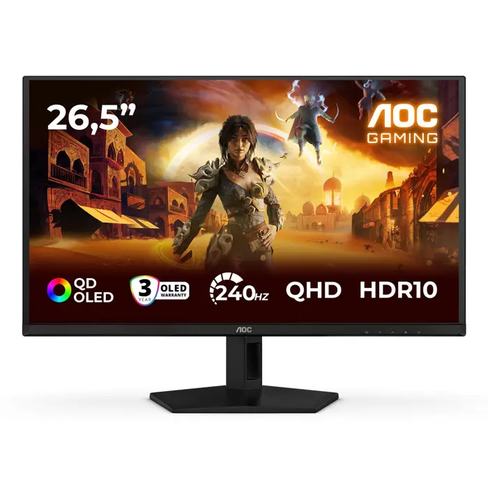 AOC G4 Q27G41ZDF computer monitor 67.3 cm (26.5") 2560 x 1440 pixels Quad HD QD-OLED Black, Red