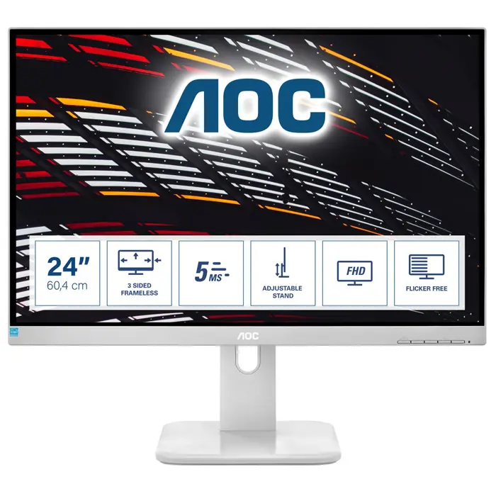 AOC P1 24P1/GR LED display 60.5 cm (23.8") 1920 x 1080 pixels Full HD Grey