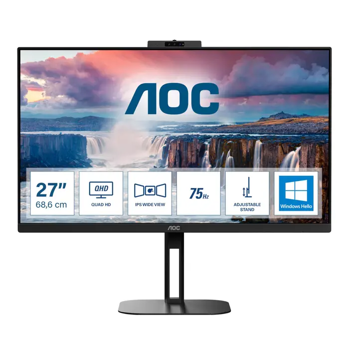 AOC Q27V5CW, 27", 2xHDMI, DP, USB-C, WEBC, HAS