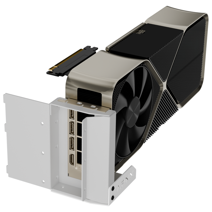 APNX Vertical GPU Holder Kit 2, nosač grafičke kartice, PCIe 5.0 riser, bijeli