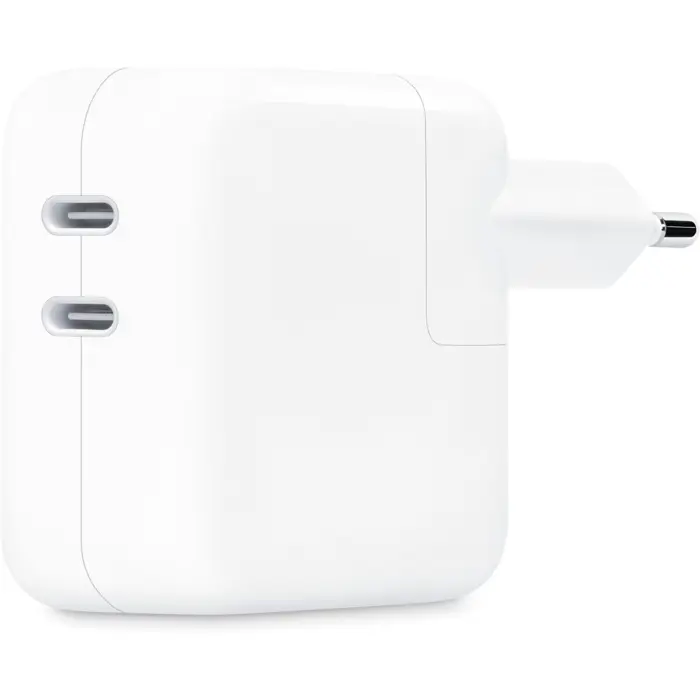 Apple Dual USB-C Power Adapter MW2K3ZM/A, 35 Watt, charger (white, 2x USB-C, without cable)