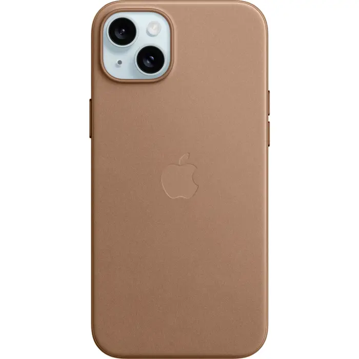 Apple fine fabric case with MagSafe, mobile phone case (taupe, iPhone 15 Plus)