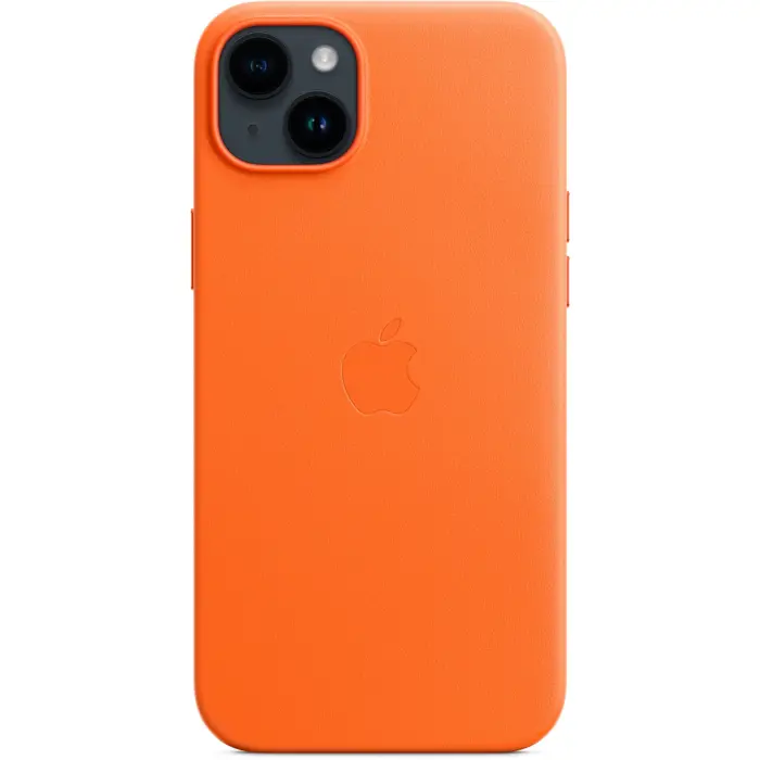 Apple Leather Case with MagSafe (orange, iPhone 14 Plus)