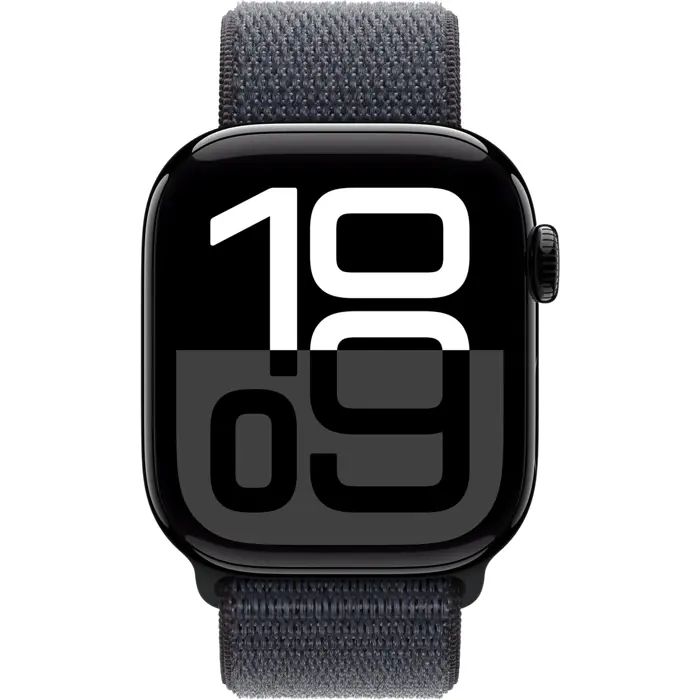 Apple Watch Series 10, Smartwatch (black (glossy), aluminum, 42 mm, Sport Loop ink)