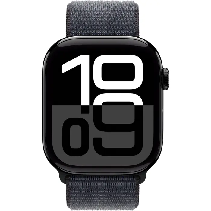 Apple Watch Series 10, Smartwatch (black (glossy), aluminum, 46 mm, Sport Look Ink)