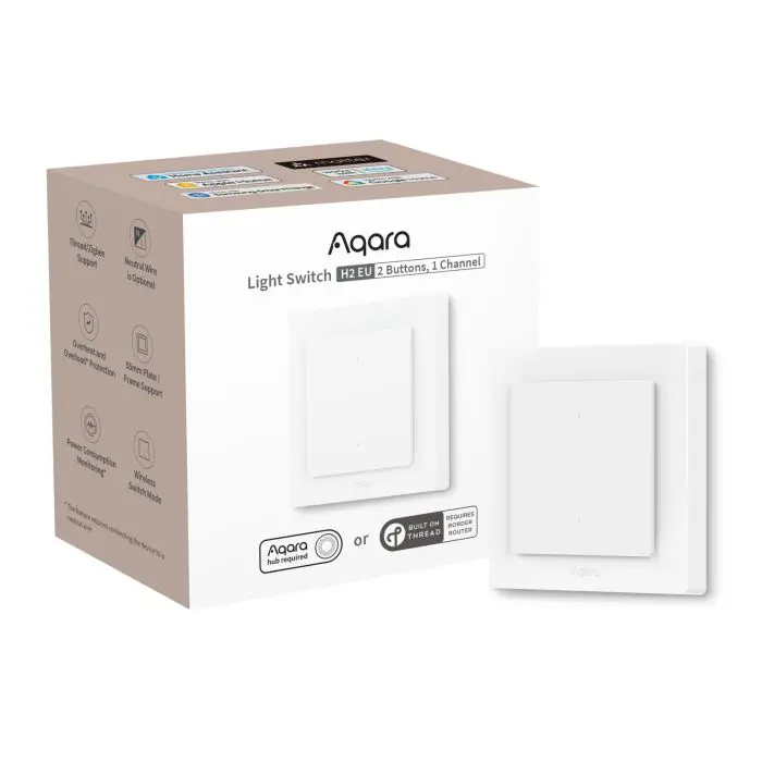 Aqara Smart H2 (WS -K07D) light switch, 2 buttons - 1 channel