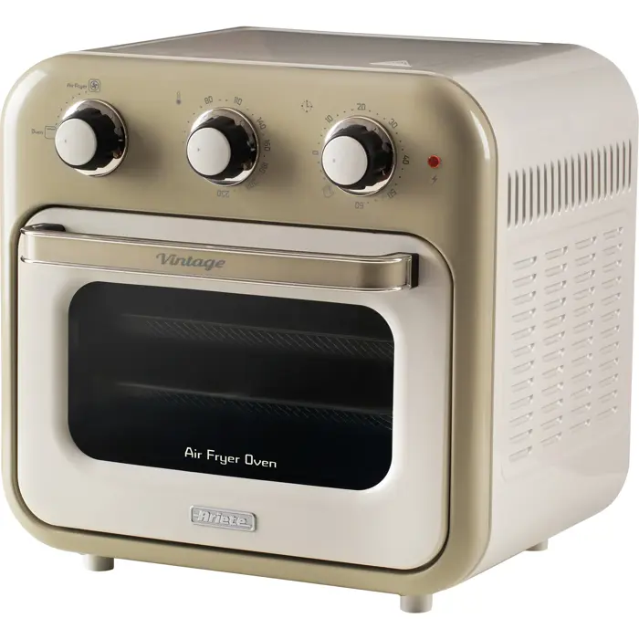 Ariete 3-in-1 Air Fryer and Mini Oven Vintage Beige (white/beige, 1,350 watts, 16-liter cooking space, with viewing window)