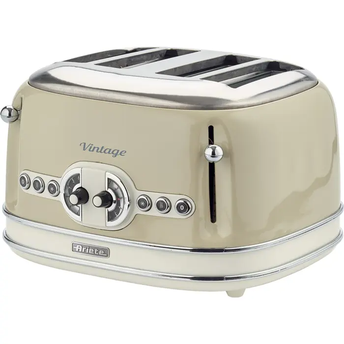 Ariete Vintage 4-slot toaster 156 (beige, 1,600 watts, for 4 slices of toast)