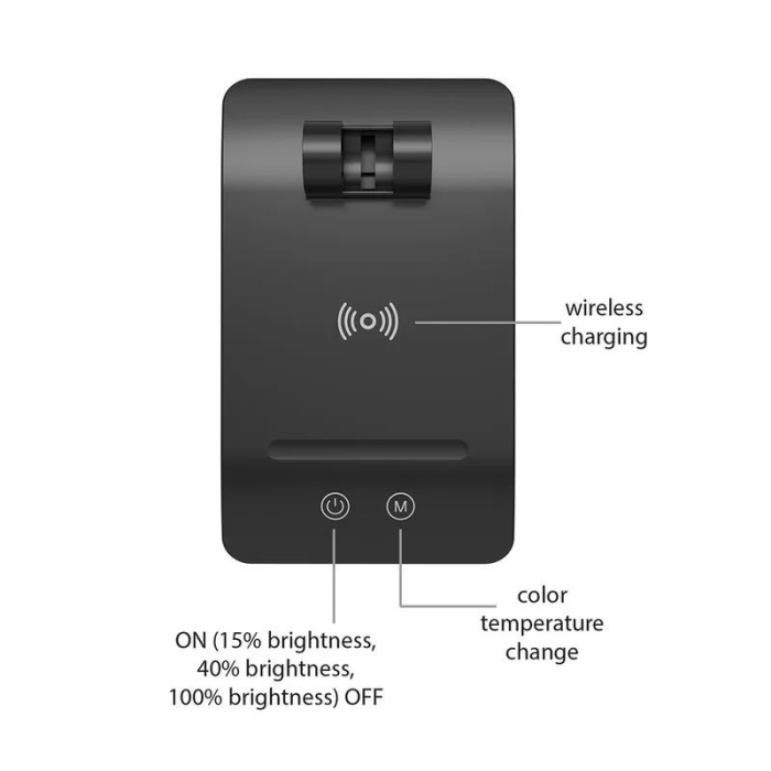 ASALITE desktop LED lamp with dimming 7W 450lm CCT wireless USB, silver.