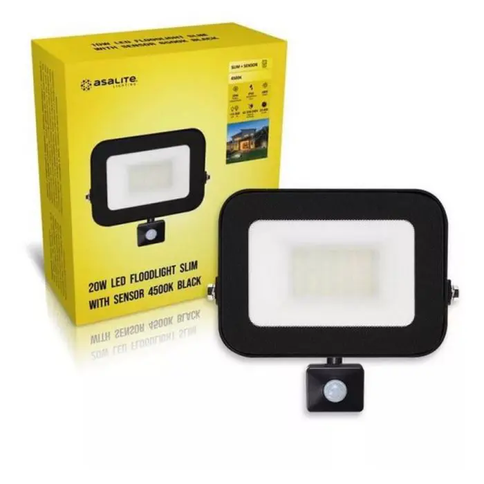 Asalite LED Reflector with a thin 20W 4500K (1800 lumen) + sensor