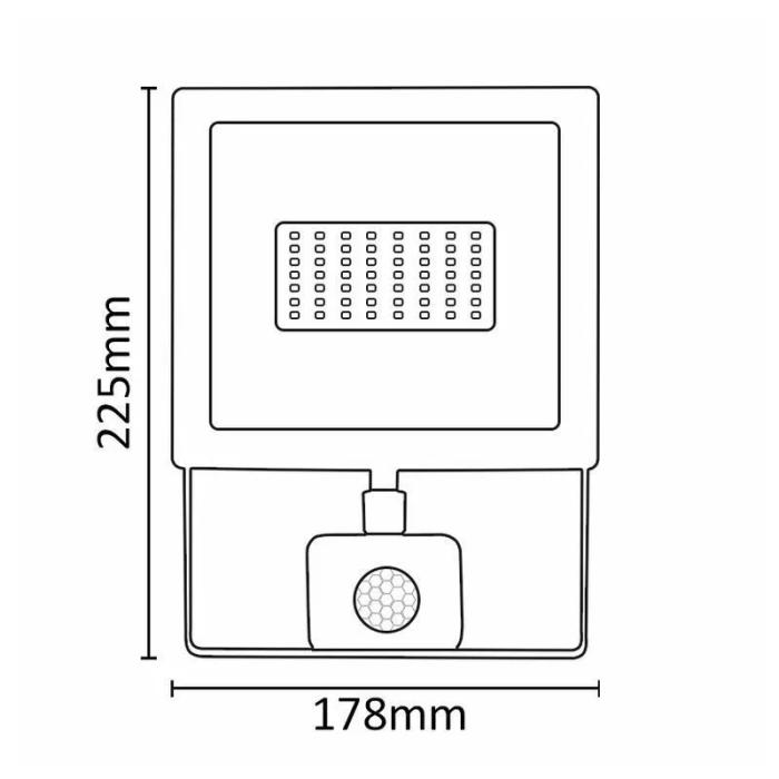 Asalite LED white spotlight Slim 50W 4500K (4500 lumens) + sensor