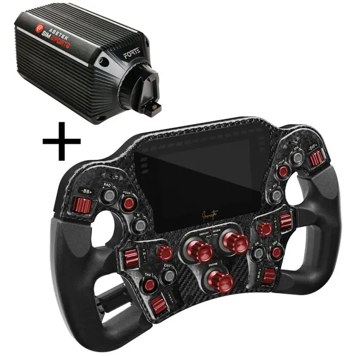 Asetek SimSports Invicta Formula Lenkrad - rot + The Forte Wheelbase (18 Nm)-GABU-583