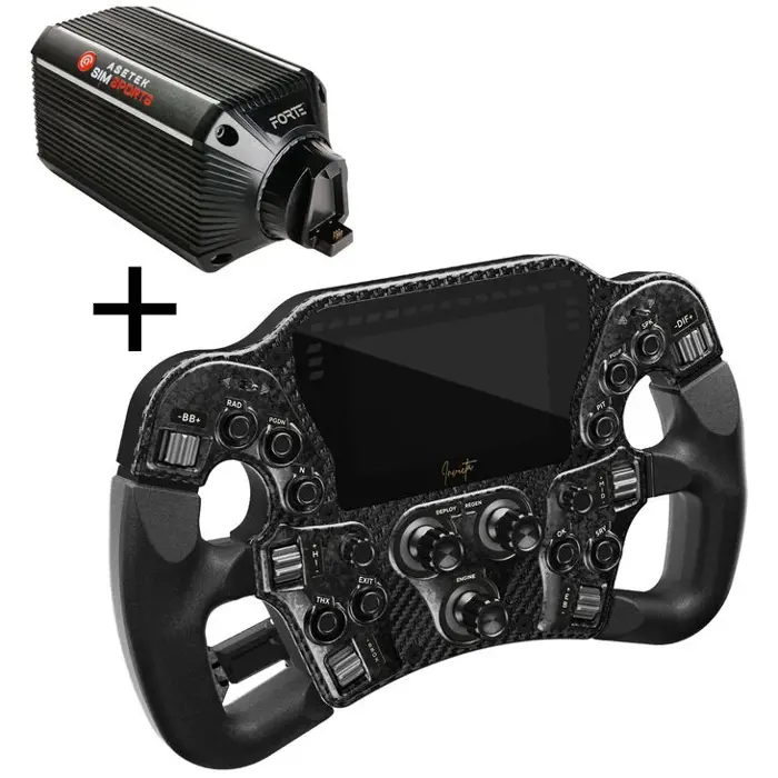 Asetek SimSports Invicta Formula Lenkrad - schwarz + The Forte Wheelbase (18 Nm)-GABU-582